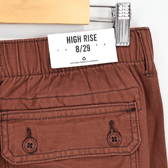 NWT Kensie High-Rise Wide Leg Cargo Trouser Pant Cappuccino Brown Size 8/29 - Picture 5 of 8